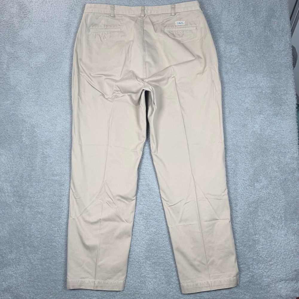 Polo Ralph Lauren Andrew Pant Mens 38x32 Tan Khaki Double Pleated Cotton Chinos - Picture 2 of 13